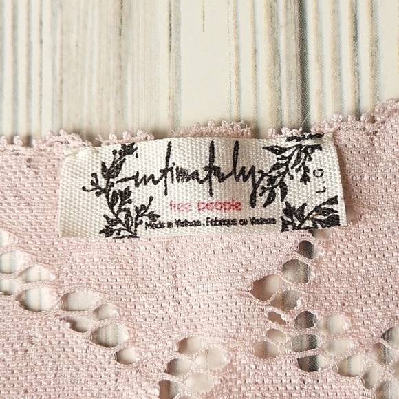 Free People Lacey Lace Brami Cami Top in Light Rose Size Large - Picture 9 of 12